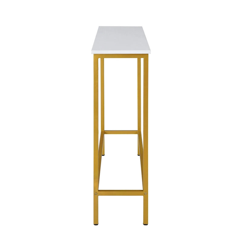 Carolina Living Slim Console Table - White/Gold