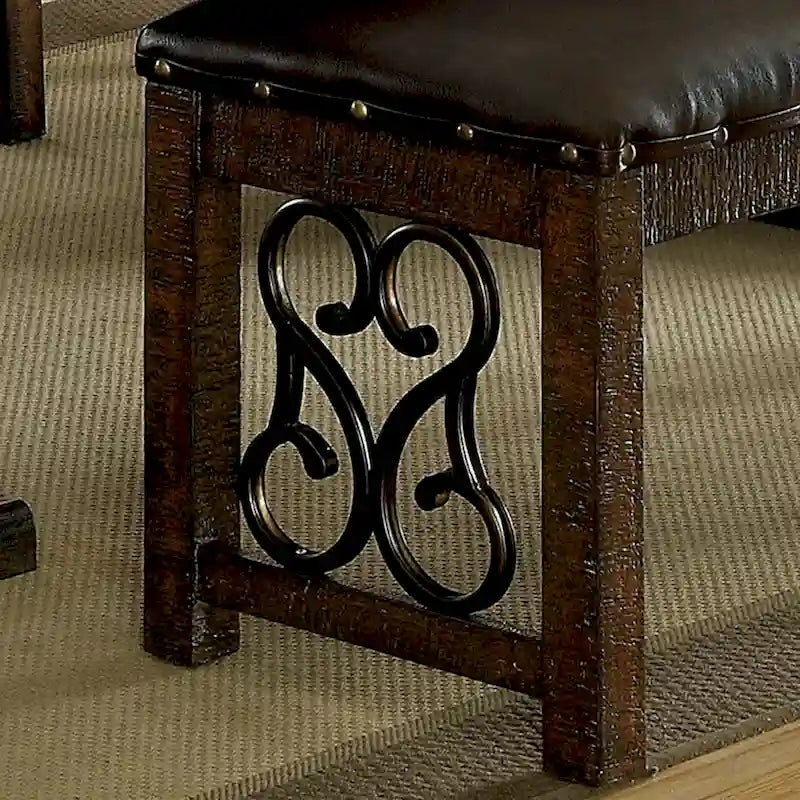 Tood Traditional Faux Leather Dining Bench by Furniture of America