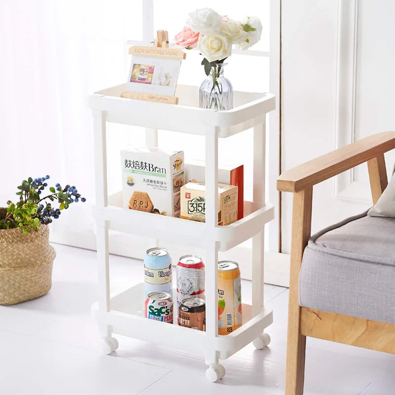 HANAMYA 4-Shelf Plastic Rolling Storage Cart