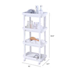 HANAMYA 4-Shelf Plastic Rolling Storage Cart