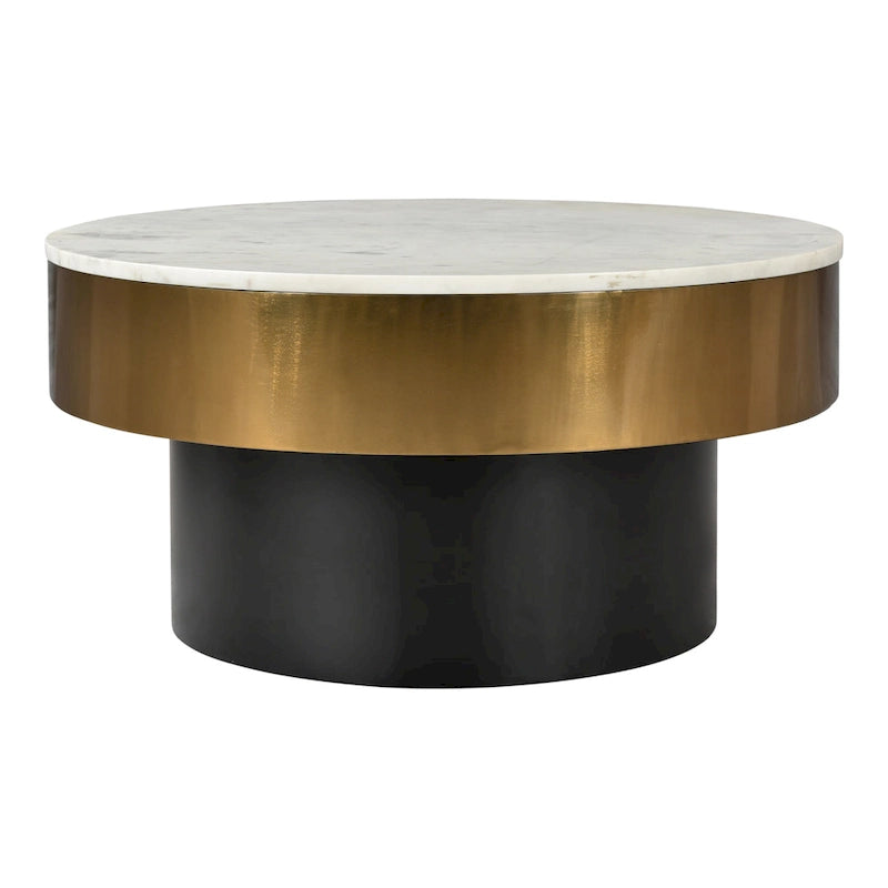 Aurelle Home Glam Gold Rimmed Marble Coffee Table