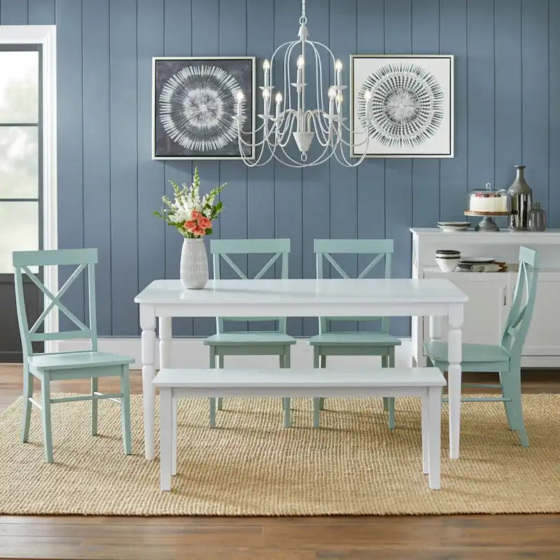 Simple Living Tiffany White Dining Bench
