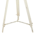 Metal Compass Accent Table with Clock and Clear Glass Top - White or Black - Roche River Decor