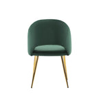 Porthos Home Batia Velvet Dining Chairs w/ Goldtone Metal Legs (Set of 2)