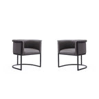 Bali Saddle and Black Faux Leather Dining Chair (Set of 2)