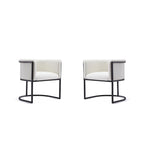 Bali Saddle and Black Faux Leather Dining Chair (Set of 2)
