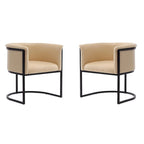 Bali Saddle and Black Faux Leather Dining Chair (Set of 2)