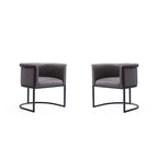 Bali Saddle and Black Faux Leather Dining Chair (Set of 2)