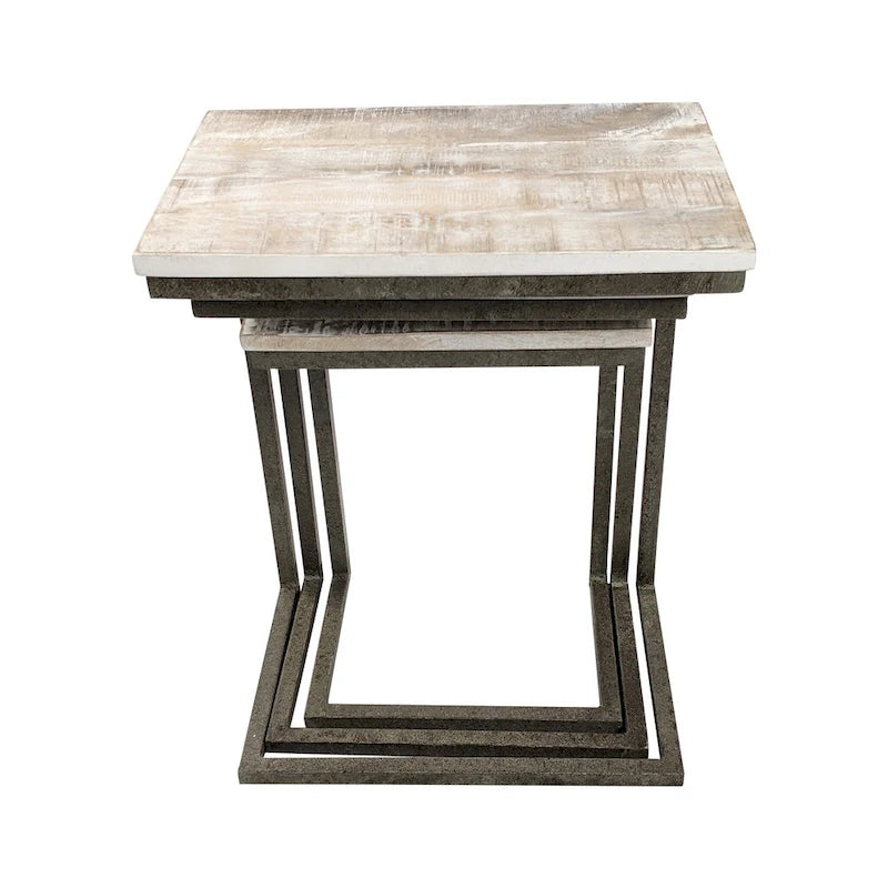 Carolina Living Addison Nesting Table Set - Whitewash