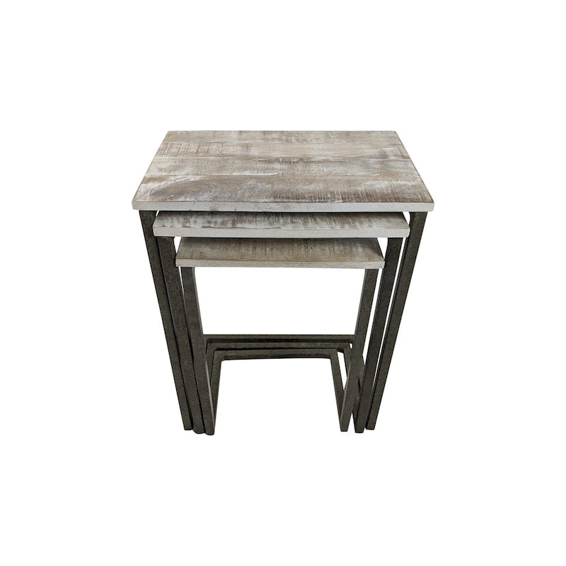 Carolina Living Addison Nesting Table Set - Whitewash
