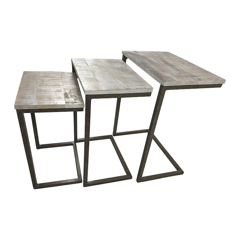 Carolina Living Addison Nesting Table Set - Whitewash