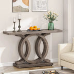 55 inches Farmhouse Console Table with Geometric Base