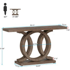 55 inches Farmhouse Console Table with Geometric Base