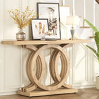 55 inches Farmhouse Console Table with Geometric Base