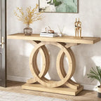 55 inches Farmhouse Console Table with Geometric Base
