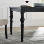 Roundhill Furniture Leviton Urban Style Wood Dark Wash Turned-Leg Dining Set: Table and 4 Chairs