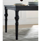 Roundhill Furniture Leviton Urban Style Wood Dark Wash Turned-Leg Dining Set: Table and 4 Chairs