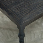 Roundhill Furniture Leviton Urban Style Wood Dark Wash Turned-Leg Dining Set: Table and 4 Chairs