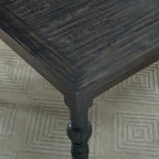 Roundhill Furniture Leviton Urban Style Wood Dark Wash Turned-Leg Dining Set: Table and 4 Chairs