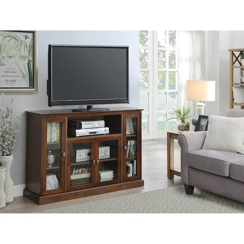 Convenience Concepts Summit Highboy 60  TV Stand with Storage Cabinets and Shelves