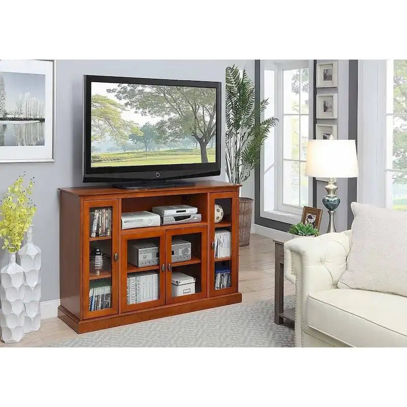 Convenience Concepts Summit Highboy 60  TV Stand with Storage Cabinets and Shelves