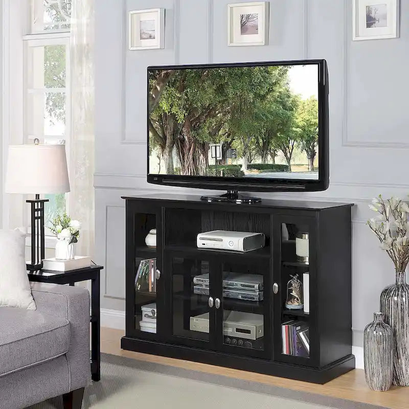 Convenience Concepts Summit Highboy 60  TV Stand with Storage Cabinets and Shelves