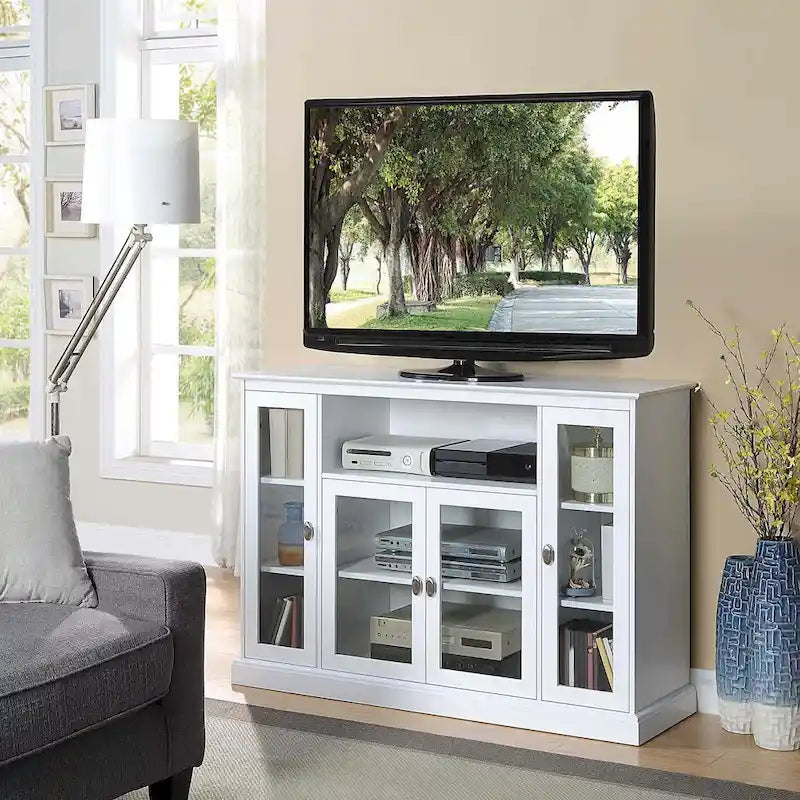 Convenience Concepts Summit Highboy 60  TV Stand with Storage Cabinets and Shelves