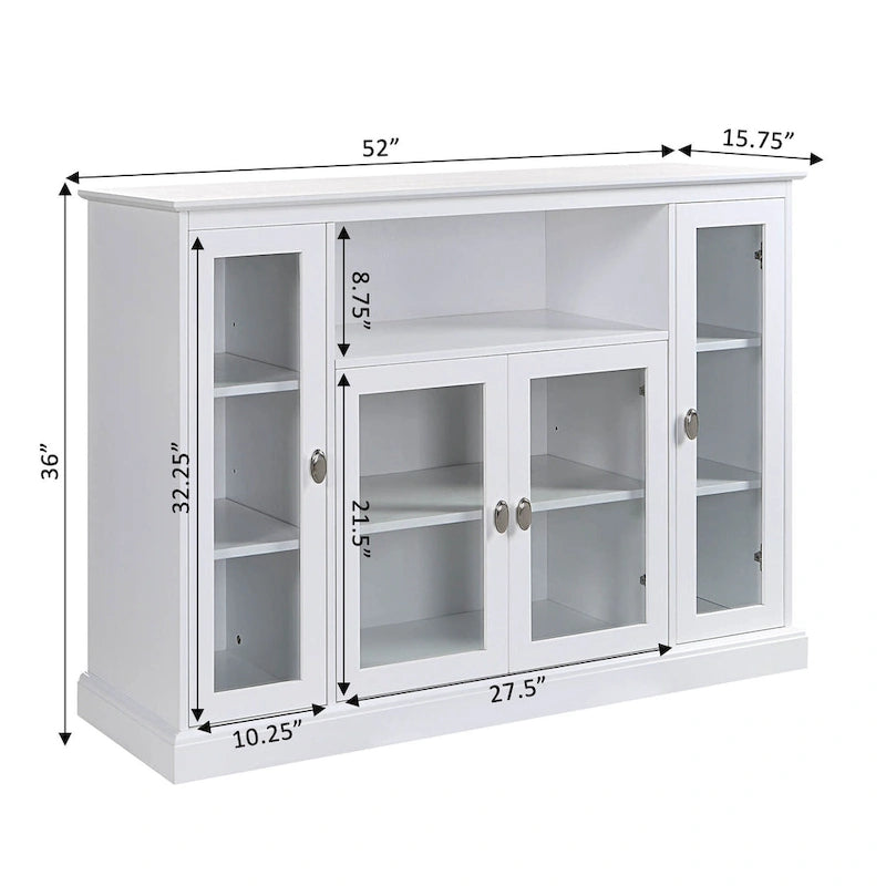 Convenience Concepts Summit Highboy 60  TV Stand with Storage Cabinets and Shelves