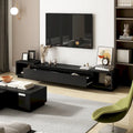 Modern Style Extendable TV Stand with 3Drawer White/Black 65.4 -106.3