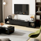 Modern Style Extendable TV Stand with 3Drawer White/Black 65.4 -106.3