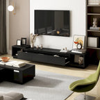 Modern Style Extendable TV Stand with 3Drawer White/Black 65.4 -106.3