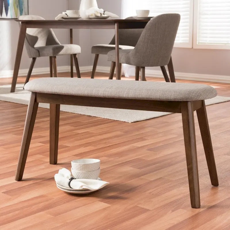Mid-Century Fabric Upholstered Bench by Baxton Studio