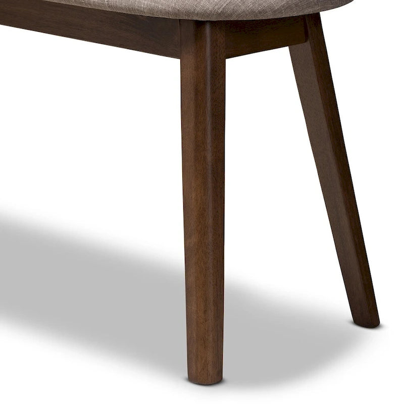 Mid-Century Fabric Upholstered Bench by Baxton Studio