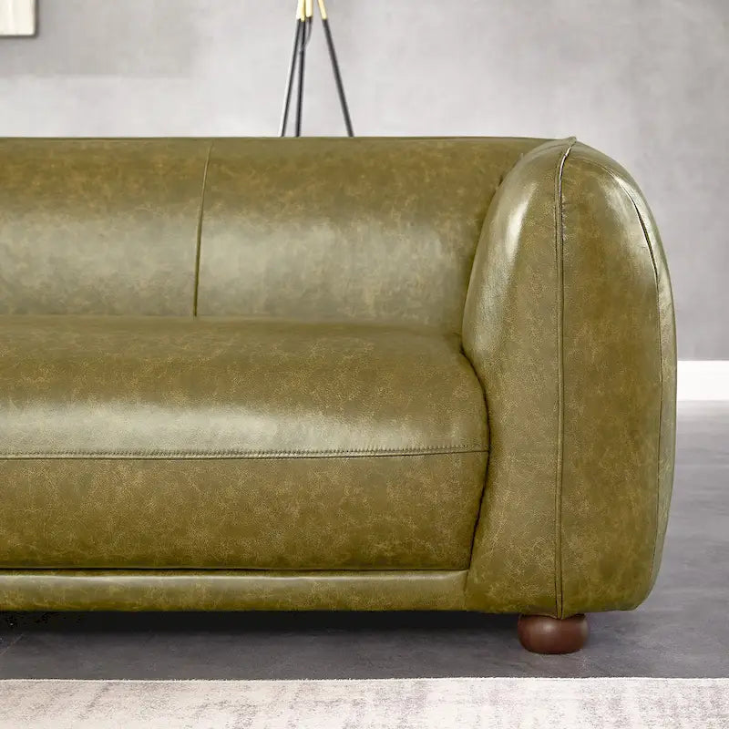 Mayla Mid Century Modern Luxury Italian Leather Couch