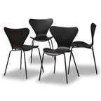 Jaden Modern and Contemporary 4-Piece Plastic/Metal Dining Chair Set