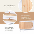 Modern Farmhouse Media Console with Solid Wood Legs