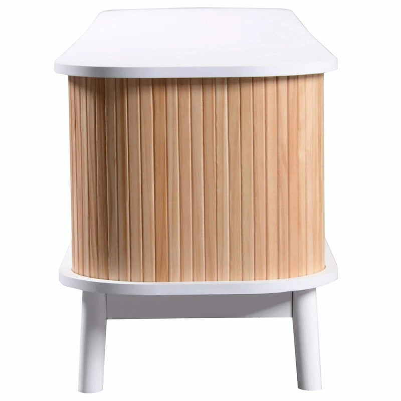 Modern Farmhouse Media Console with Solid Wood Legs