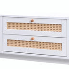 Modern Farmhouse Media Console with Solid Wood Legs