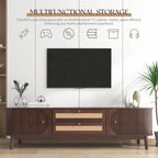 Modern Farmhouse Media Console with Solid Wood Legs