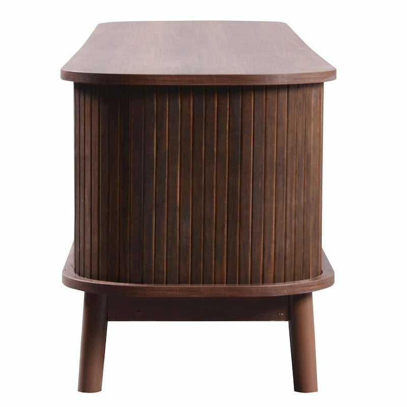 Modern Farmhouse Media Console with Solid Wood Legs