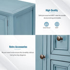 Vintage Console Table with 4 Drawers and Bottom Shelf