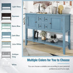 Vintage Console Table with 4 Drawers and Bottom Shelf