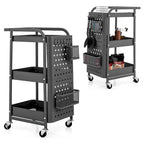 3Tier Rolling Cart Storage Trolley Organizer Mobile Metal Utility Cart