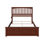 Mission Queen Foundation Bed Frame with Matching Footboard in Walnut