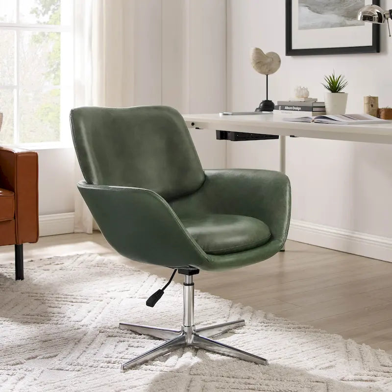 Art Leon Modern Swivel & Adjustable Home Office Accent Arm Chair
