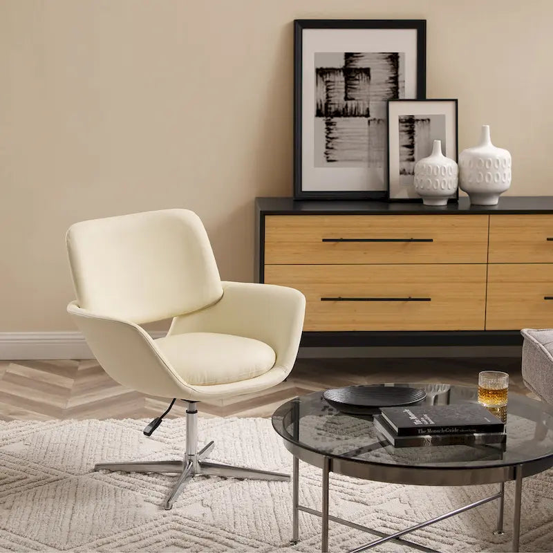 Art Leon Modern Swivel & Adjustable Home Office Accent Arm Chair