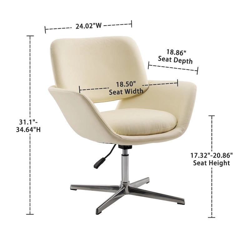 Art Leon Modern Swivel & Adjustable Home Office Accent Arm Chair