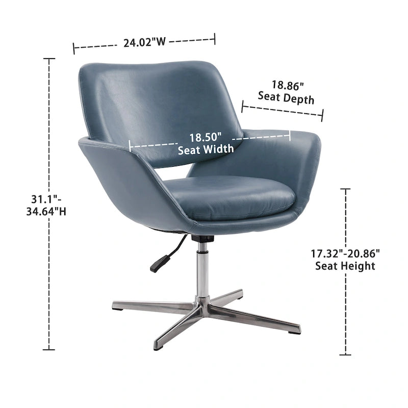 Art Leon Modern Swivel & Adjustable Home Office Accent Arm Chair