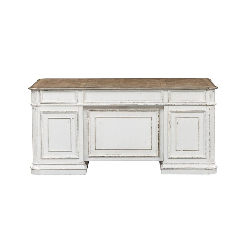 Magnolia Manor Antique White Weathered Bark Desk