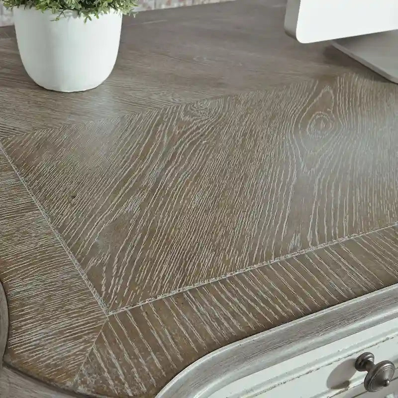 Magnolia Manor Antique White Weathered Bark Desk